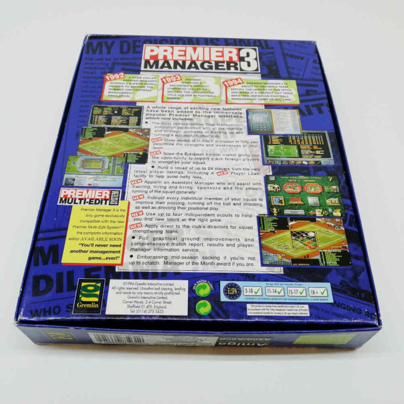 Premier Manager 3 Commodore Amiga Game Commodore Amiga 7