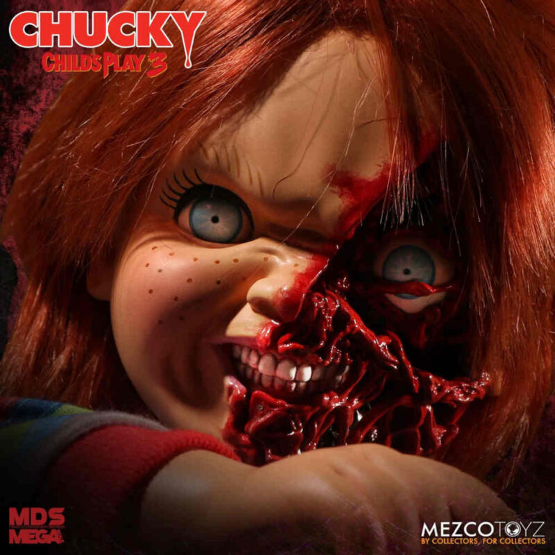 MDS Mega Scale Child’s Play 3 15″ Talking Pizza Face Chucky Figure MDS Mega Scale 15