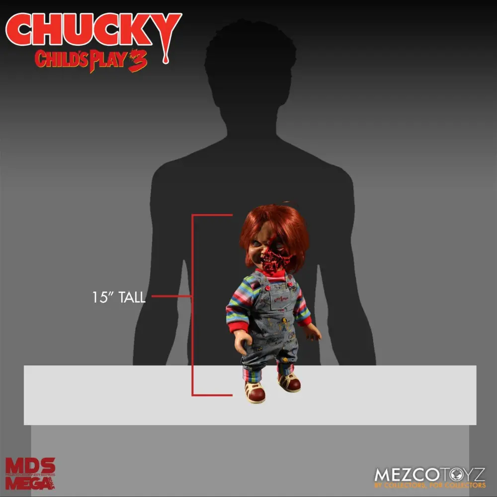 Mezco Child’s Play 3 15 Inch Talking Pizza Face Chucky Mega Scale Figure With Sound MDS Mega Scale 17 Mezco Child’s Play 3 15 Inch Talking Pizza Face Chucky Mega Scale Figure With Sound MDS Mega Scale 17