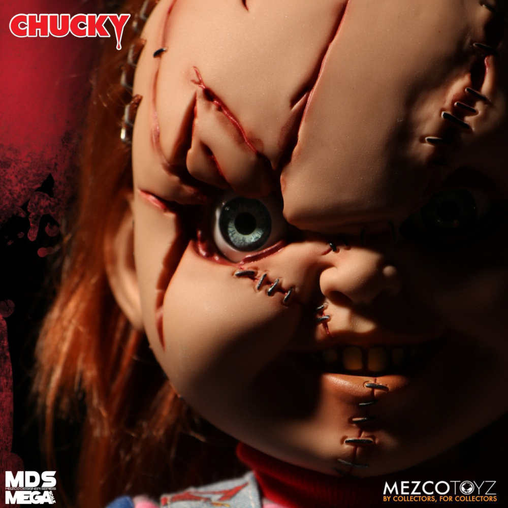 MDS Mega Scale Bride of Chucky 15″ Talking Scarred Chucky Figure MDS Mega Scale