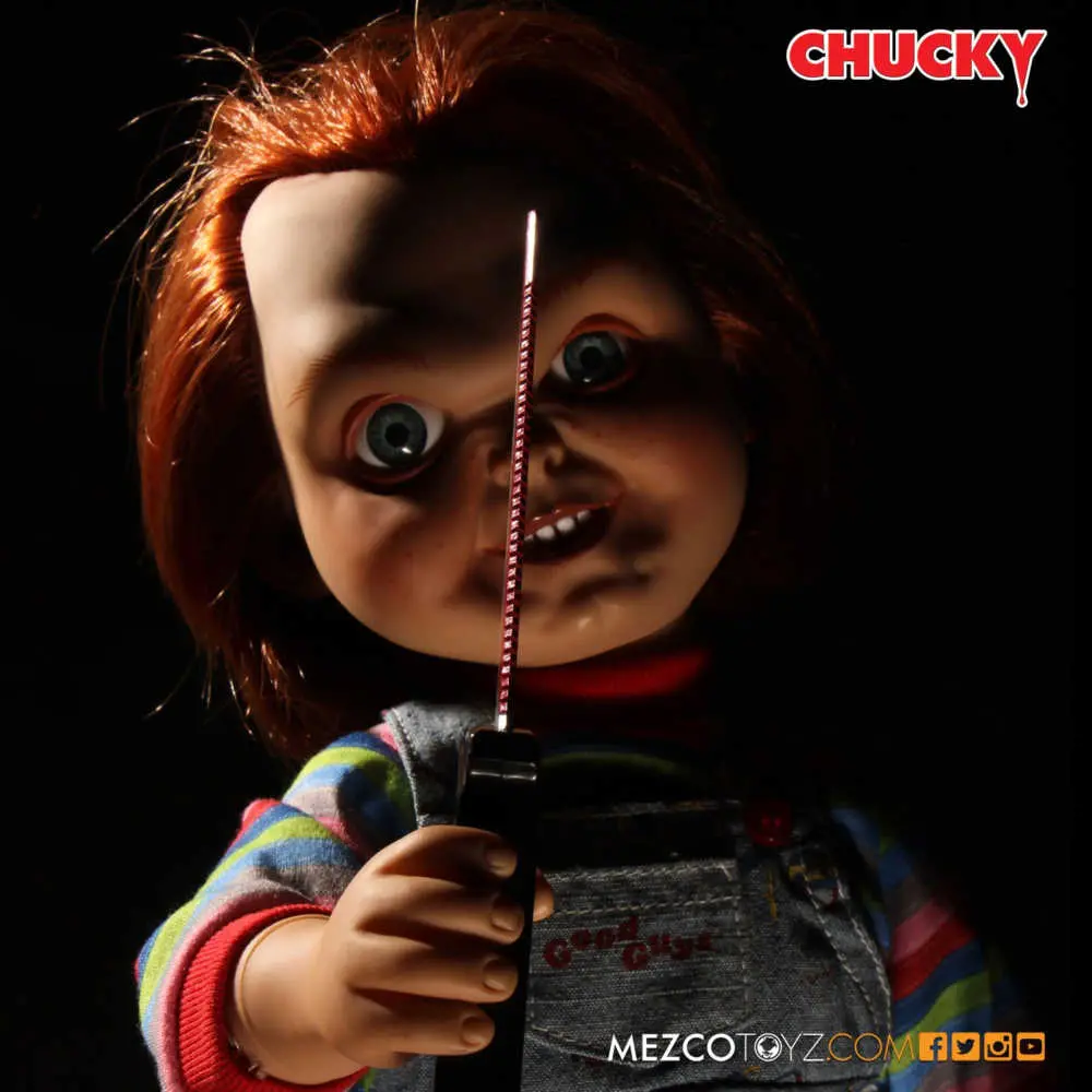 Mezco Child’s Play 15 Inch Talking Sneering Chucky Mega Scale Figure With Sound MDS Mega Scale 17 Mezco Child’s Play 15 Inch Talking Sneering Chucky Mega Scale Figure With Sound MDS Mega Scale 17