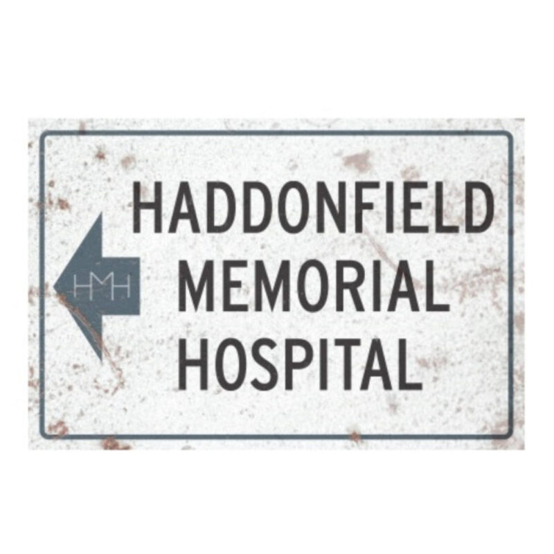 TRICK OR TREAT STUDIOS Halloween II Haddonfield Memorial Hospital Metal Sign Masks & Prop Horror Replicas