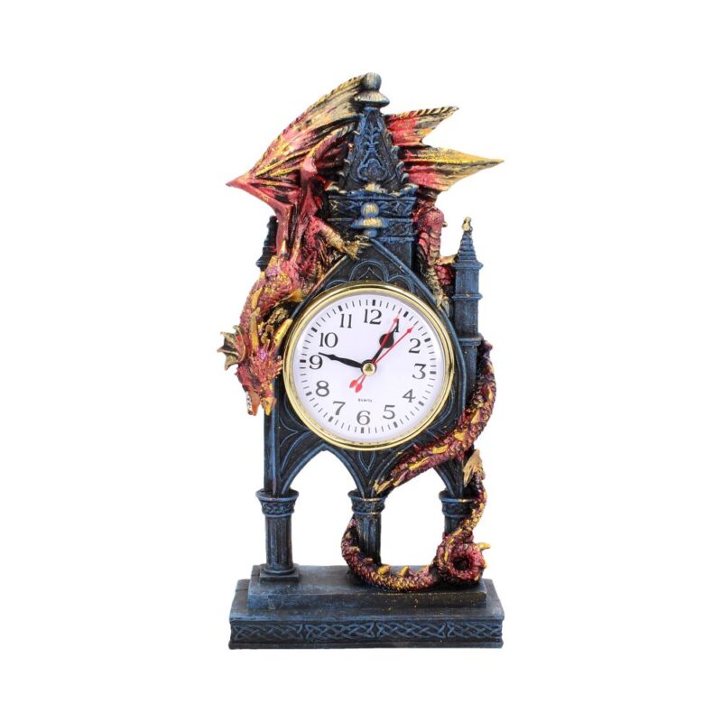 Red Dragon Gothic Fantasy Time Guardian Clock Clocks