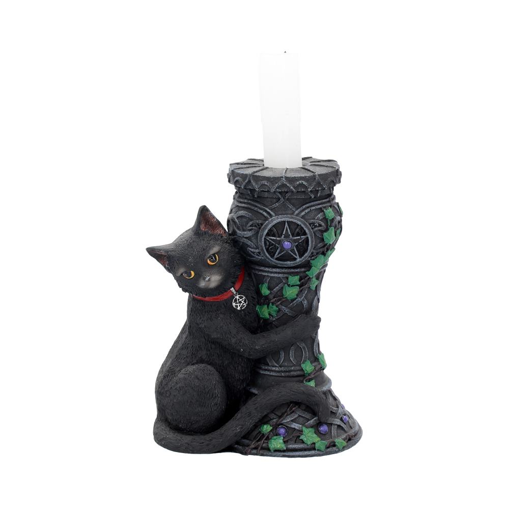 Midnight Cat Candle Holder Wiccan Witch Gothic Ornament Figurines Small (Under 15cm)
