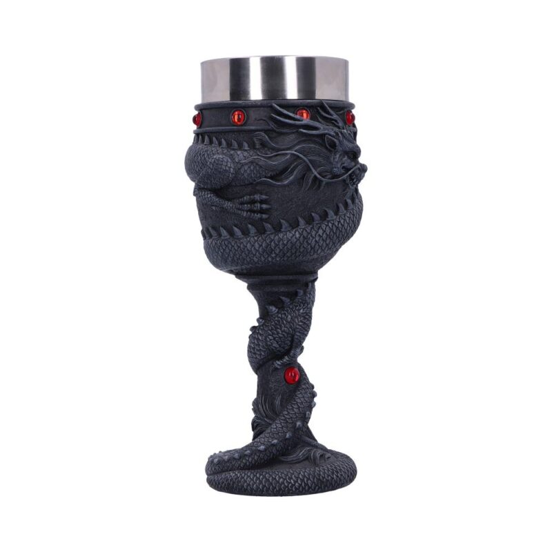 Black Chinese Dragon Coil Goblet Wine Glass Goblets & Chalices 5