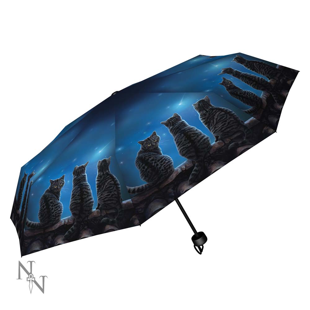 Lisa Parker Wish Upon A Star Cat Umbrella Blue 24cm x 5cm Gifts & Games