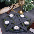 Wiccan Pentagram Tea Light Holder Gothic Witch Candle Holder Candles & Holders 6