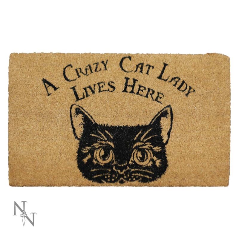 Quirky Black Design Crazy Cat Lady Doormat Doormats 3