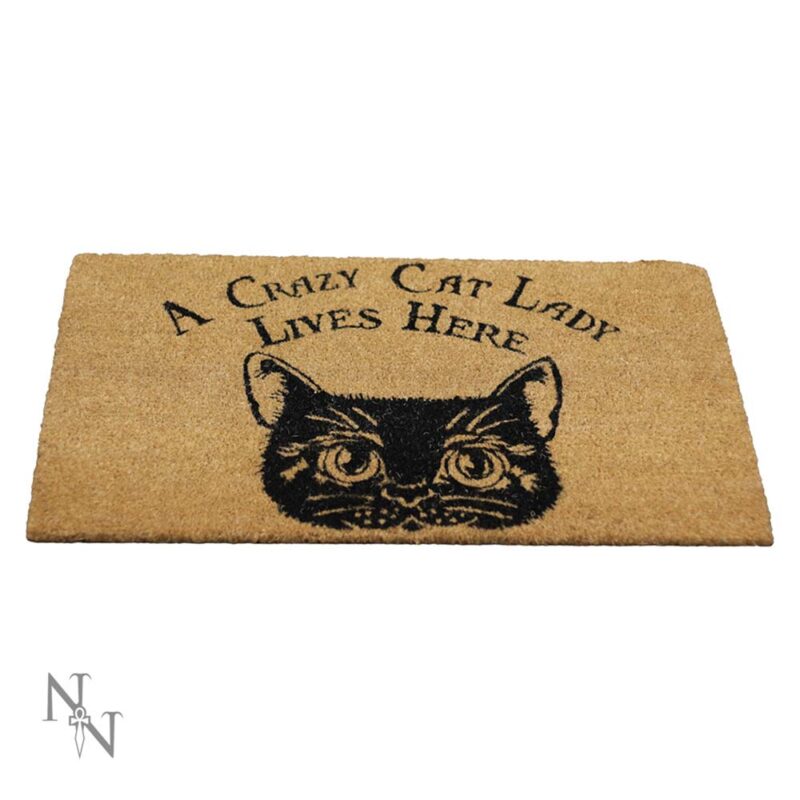 Quirky Black Design Crazy Cat Lady Doormat Doormats 5