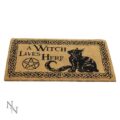 A Witch Lives Here Witchcraft Familiar Doormat Doormats 2