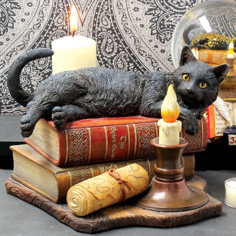 Witching Hour Cat Figurine by Lisa Parker Black Cat & Candle Ornament Figurines Medium (15-29cm) 9