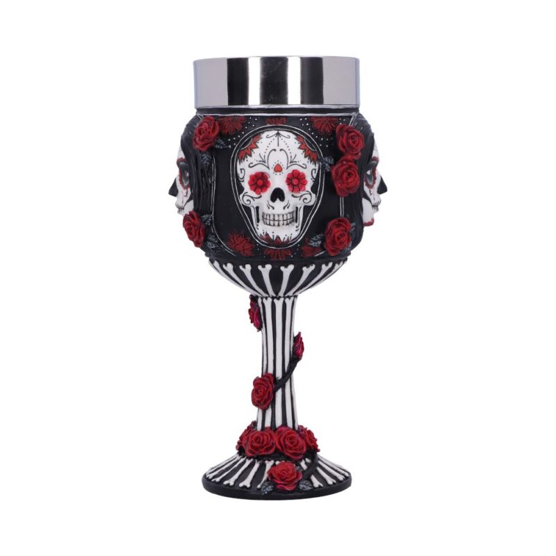James Ryman Sugar Skull Goblet Day of the Dead Glass Valentine Goblets & Chalices 5