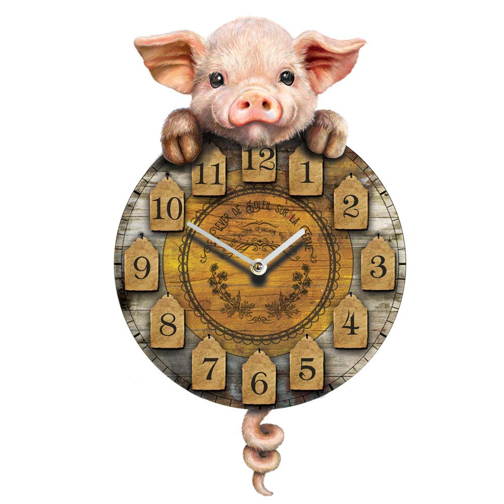 Piggin’ Tickin’ Pig Pendulum Clock Clocks 2