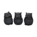 Three Wise Fat Cat Figurines 8.5cm – 3 Wise Cute Cats Figurines Small (Under 15cm) 2