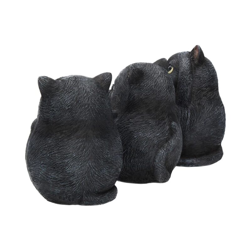 Three Wise Fat Cat Figurines 8.5cm – 3 Wise Cute Cats Figurines Small (Under 15cm) 5