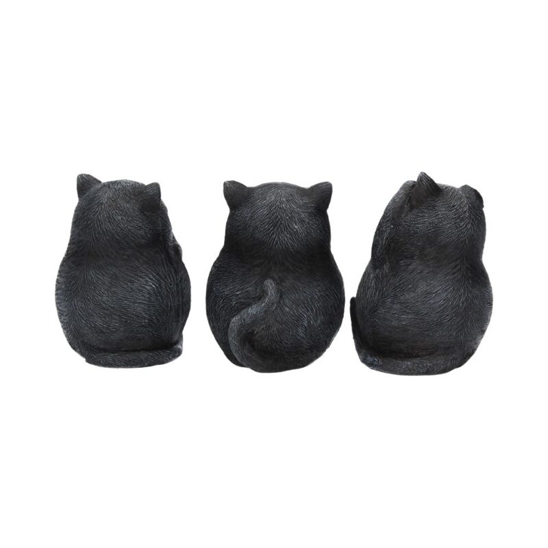 Three Wise Fat Cat Figurines 8.5cm – 3 Wise Cute Cats Figurines Small (Under 15cm) 7