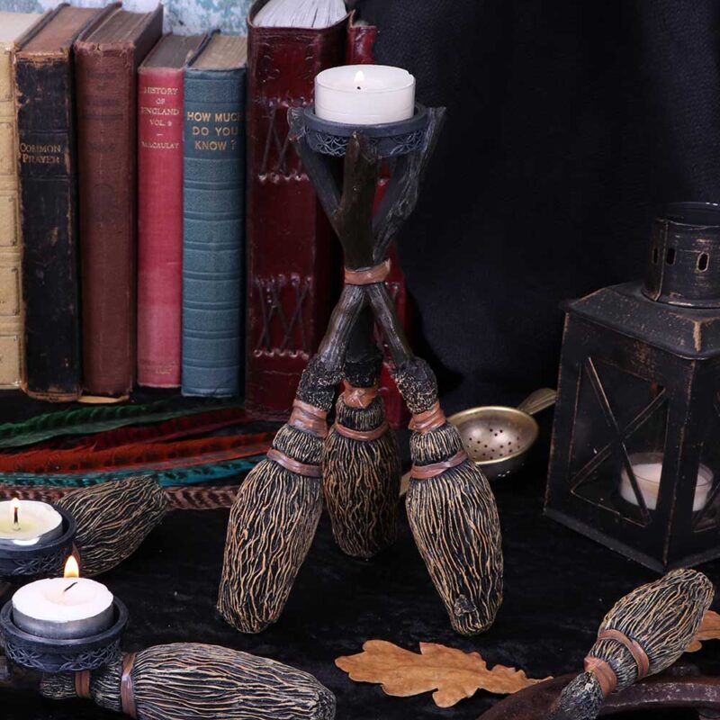 Triple Broomstick Witchcraft Tealight Holder Candles & Holders 9