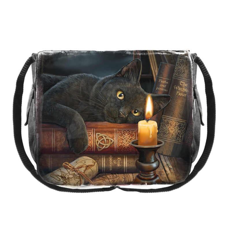 Witching Hour Cat Messenger Bag by Lisa Parker Bags