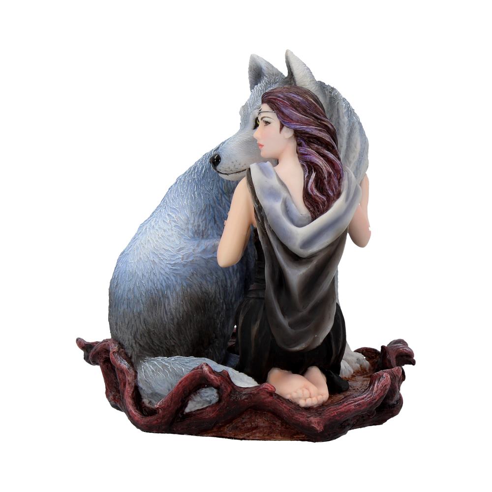 Soul Bond by Anne Stokes hand-painted wolf and woman resin figurine Figurines Medium (15-29cm) 2
