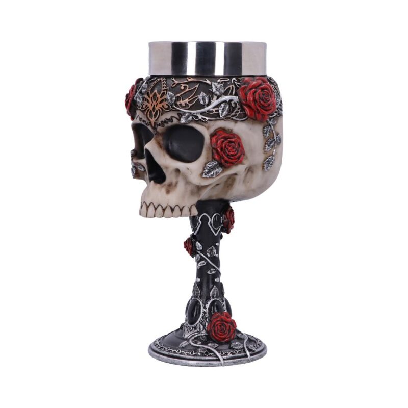 Gothic Roses Goblet Skull Horror Roses Wine Glass Goblets & Chalices 3