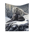 Lisa Parker Snow Kisses Throw Wolf Couple Blanket Homeware 2