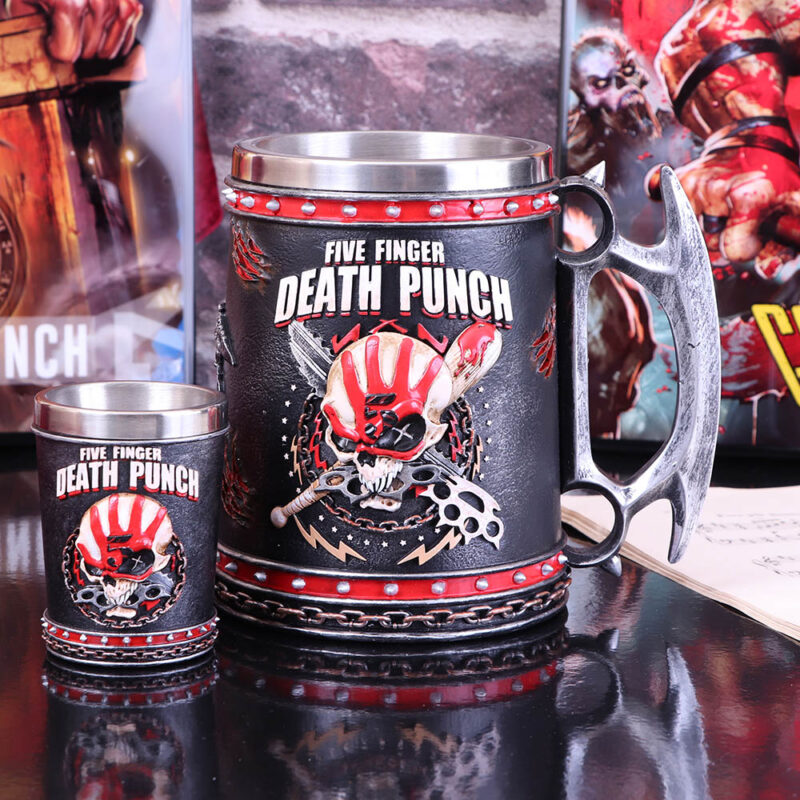 Five Finger Death Punch Tankard Knuckle Duster Skull Mug Homeware 9