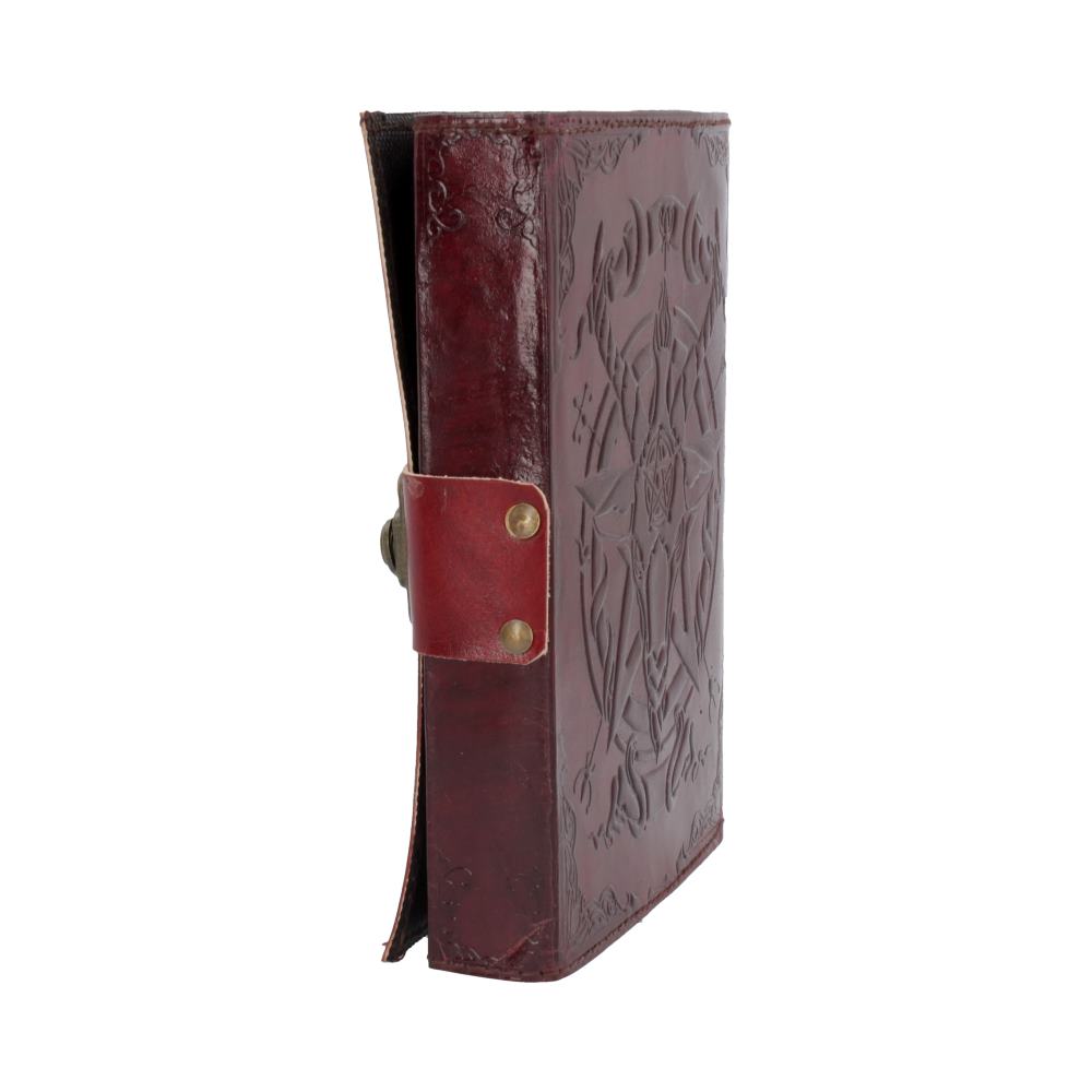Lockable Red Leather Baphomet Embossed Journal Gifts & Games 2
