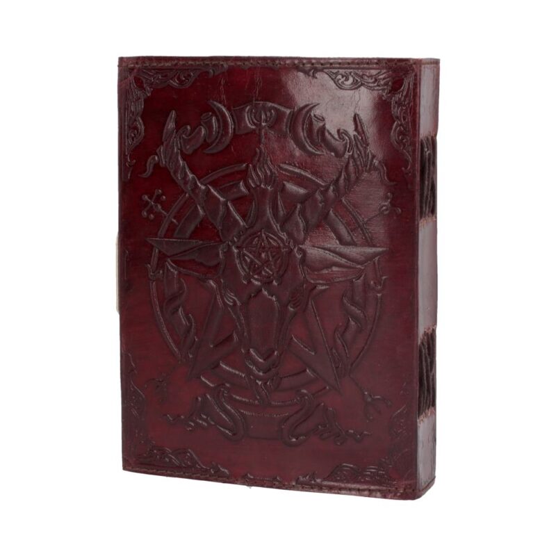 Lockable Red Leather Baphomet Embossed Journal Gifts & Games 5