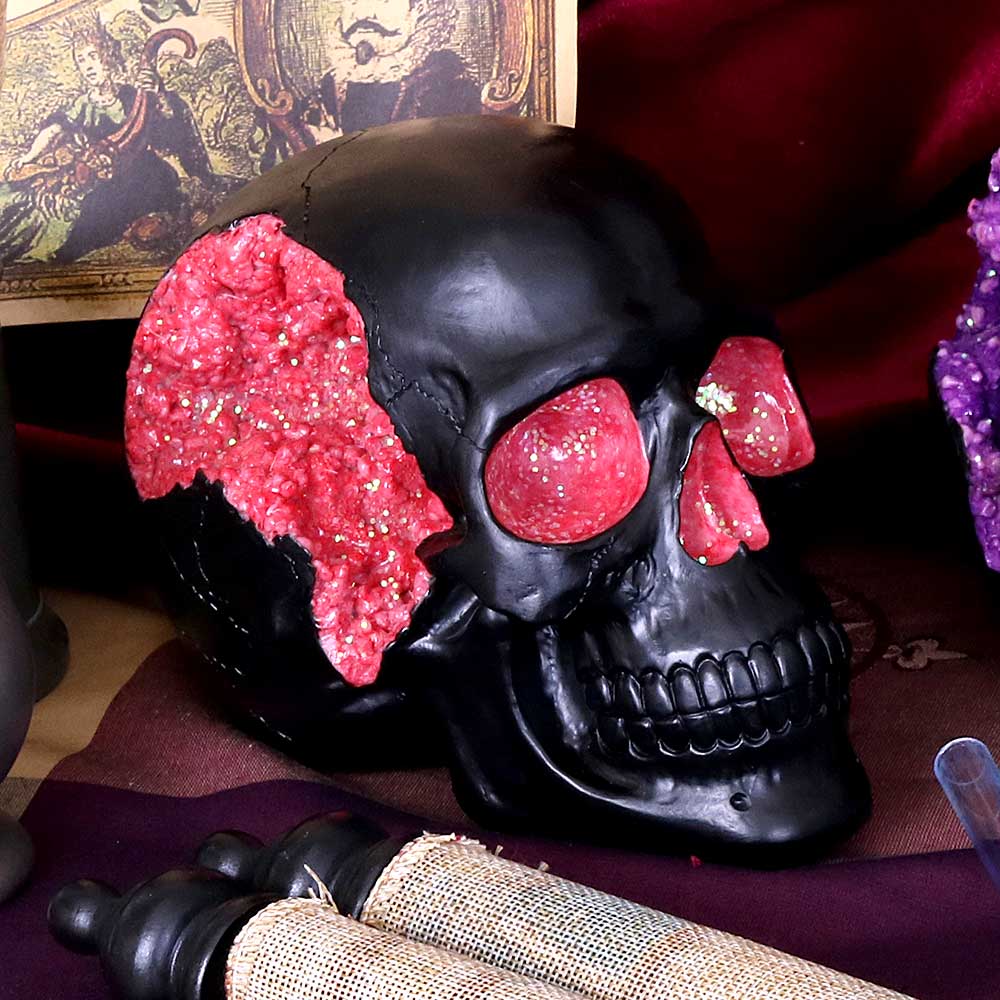 Nemesis Now Geode Skull Black Red Gothic Glitter Skull Figurine 17cm Figurines Medium (15-29cm) 3 Nemesis Now Geode Skull Black Red Gothic Glitter Skull Figurine 17cm Figurines Medium (15-29cm) 3