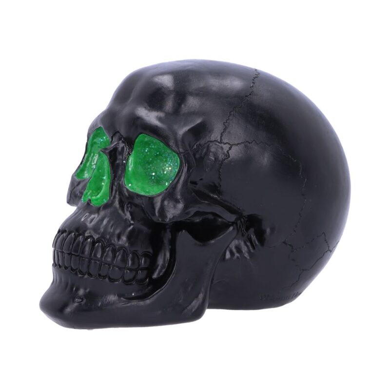 Geode Skull Black Green Gothic Glitter Skull Figurine Figurines Medium (15-29cm) 3