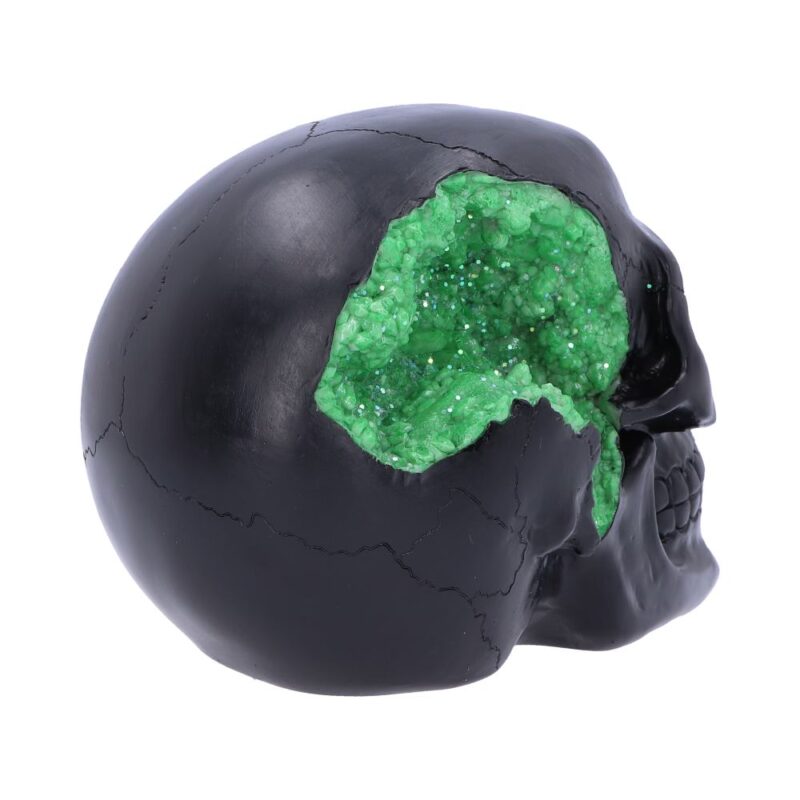 Geode Skull Black Green Gothic Glitter Skull Figurine Figurines Medium (15-29cm) 7