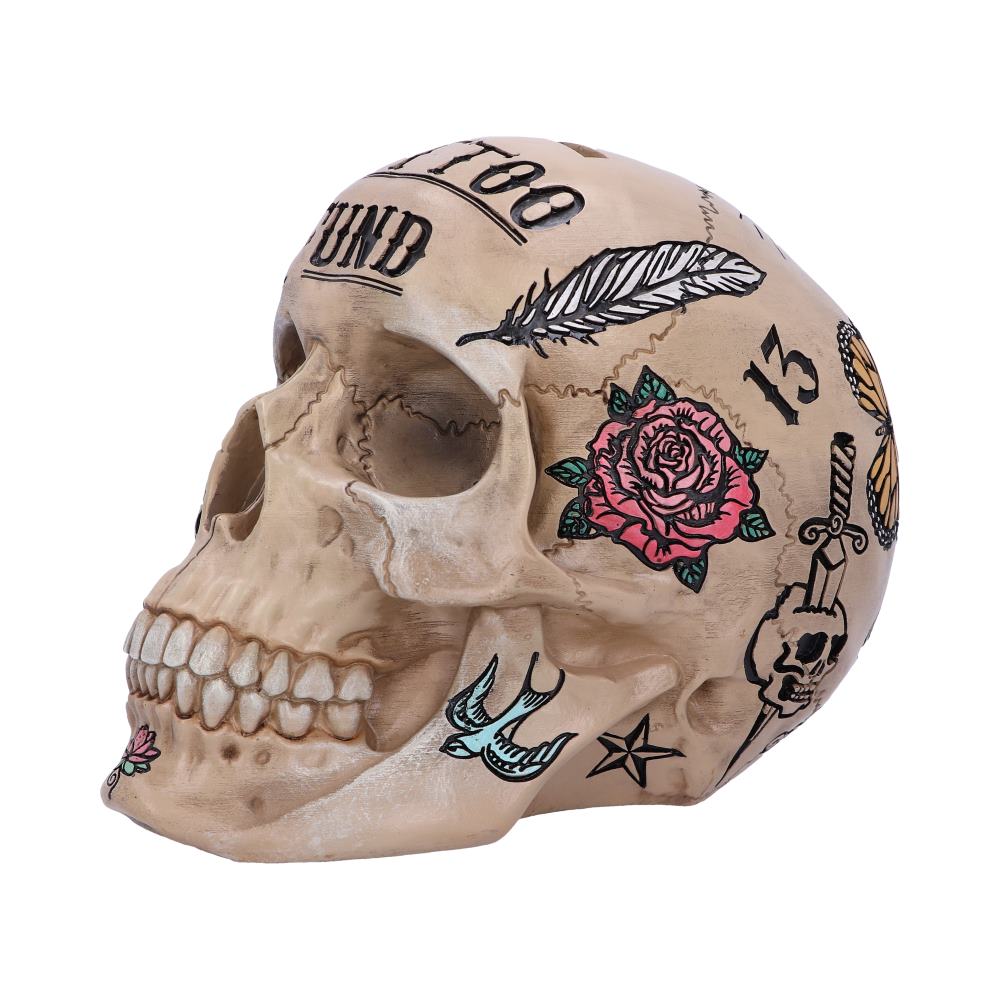 Nemesis Now Tattoo Fund Skull Money Box Natural Bone Coloured Homeware 9 Nemesis Now Tattoo Fund Skull Money Box Natural Bone Coloured Homeware 9