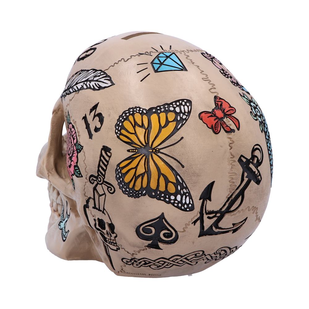 Nemesis Now Tattoo Fund Skull Money Box Natural Bone Coloured Homeware 11 Nemesis Now Tattoo Fund Skull Money Box Natural Bone Coloured Homeware 11
