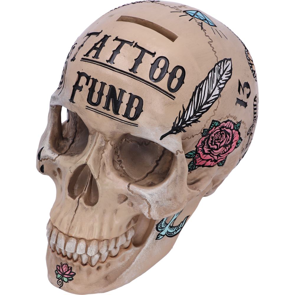 Nemesis Now Tattoo Fund Skull Money Box Natural Bone Coloured Homeware 17 Nemesis Now Tattoo Fund Skull Money Box Natural Bone Coloured Homeware 17