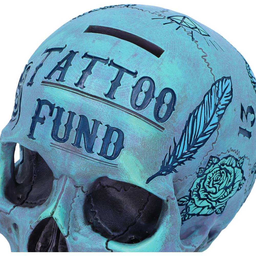 Nemesis Now Tattoo Fund Skull Money Box Aqua Blue Homeware 5 Nemesis Now Tattoo Fund Skull Money Box Aqua Blue Homeware 5