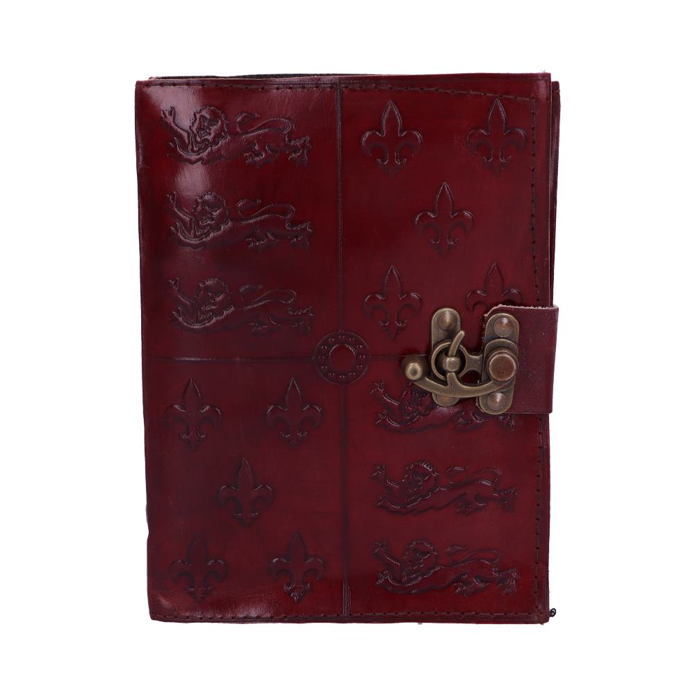 Lockable Red Leather Medieval Embossed Journal Gifts & Games