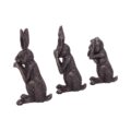 See No, Hear No, Speak No Evil Bronze Hare Figurines Figurines Small (Under 15cm) 4