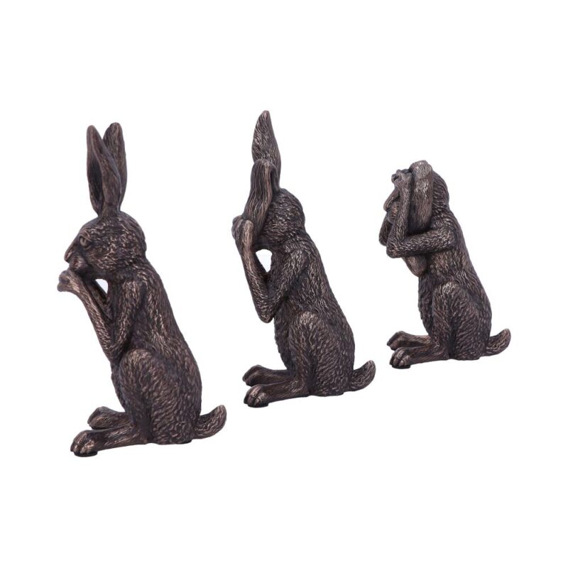 See No, Hear No, Speak No Evil Bronze Hare Figurines Figurines Small (Under 15cm) 3