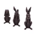 See No, Hear No, Speak No Evil Bronze Hare Figurines Figurines Small (Under 15cm) 2