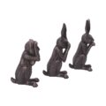 See No, Hear No, Speak No Evil Bronze Hare Figurines Figurines Small (Under 15cm) 8