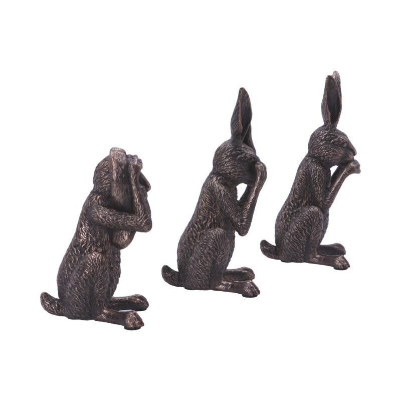 See No, Hear No, Speak No Evil Bronze Hare Figurines Figurines Small (Under 15cm) 7