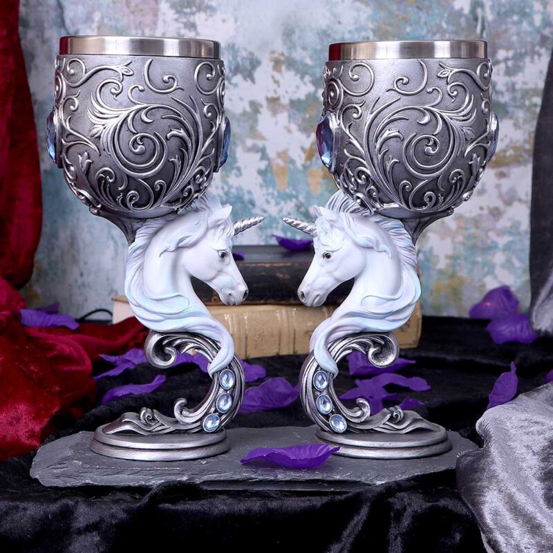 Enchanted Hearts Twin Unicorn Heart Set of Two Goblets Goblets & Chalices 9