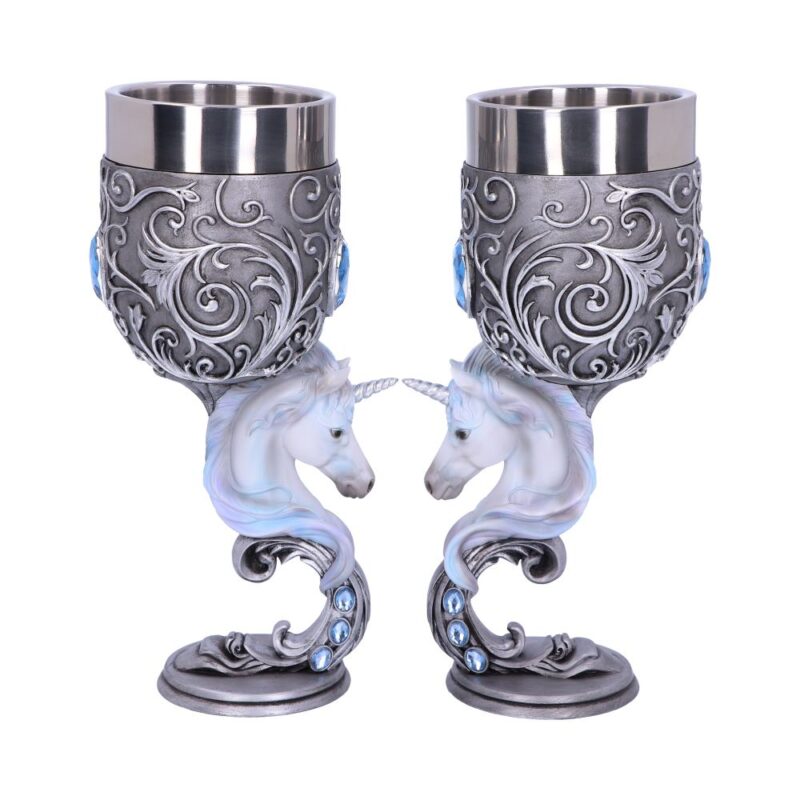 Enchanted Hearts Twin Unicorn Heart Set of Two Goblets Goblets & Chalices