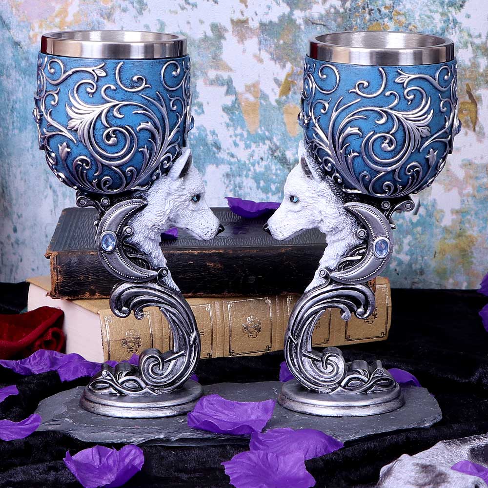 Nemesis Now Wild at Heart Twin Wolf Heart Set of Two Goblets Goblets & Chalices 2