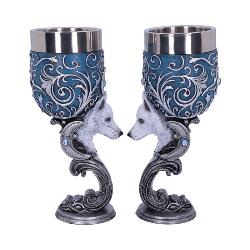 Wild at Heart Twin Wolf Heart Set of Two Goblets Goblets & Chalices