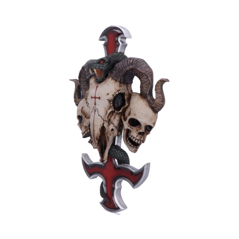 James Ryman Devils Cross Ram’s Skull Petrine Cross Wall Plaque Home Décor 3
