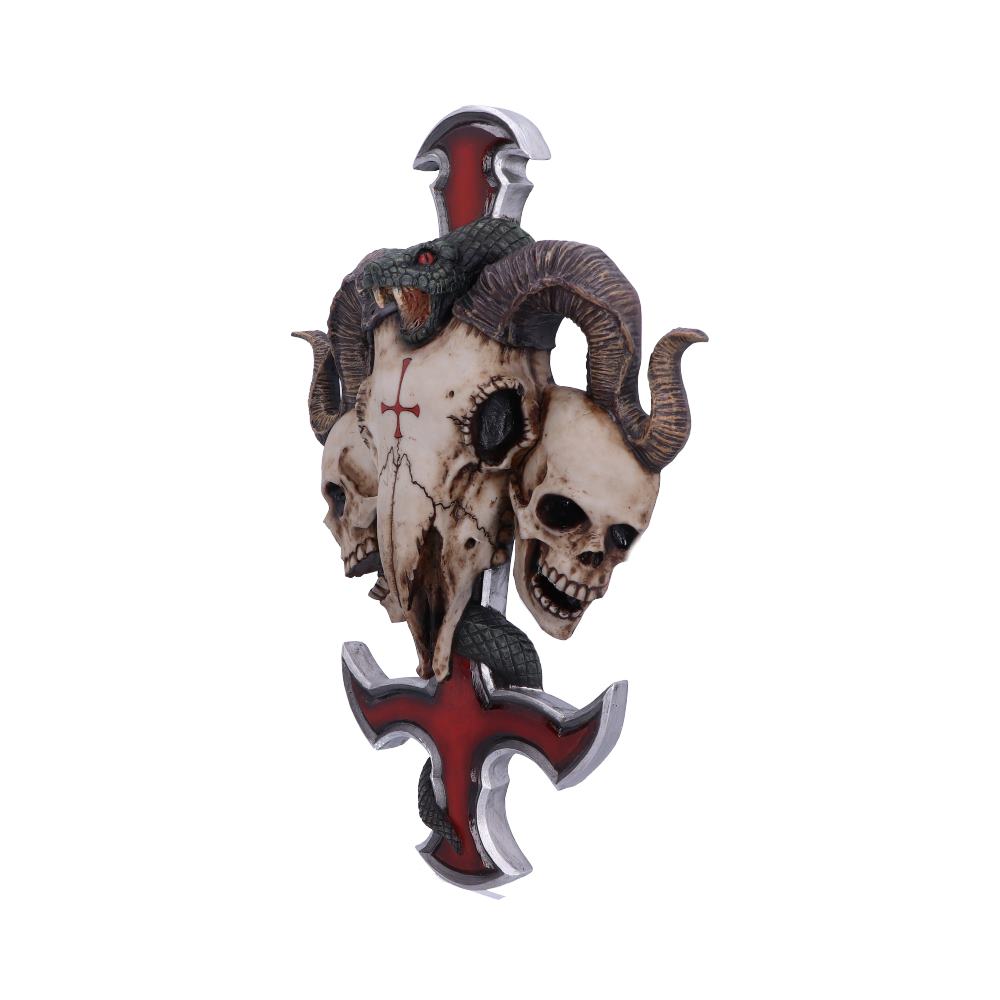 James Ryman Devils Cross Ram’s Skull Petrine Cross Wall Plaque Home Décor 2
