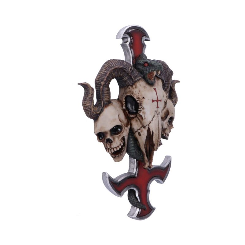 James Ryman Devils Cross Ram’s Skull Petrine Cross Wall Plaque Home Décor 5