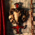 James Ryman Devils Cross Ram’s Skull Petrine Cross Wall Plaque Home Décor 10