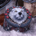 Lisa Parker Guardian of the Fall White Autumn Wolf Trinket Box Boxes & Storage 4